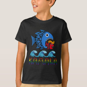 Camiseta Kamala Sobre Trump Blue Wave Peixes Grandes Come P