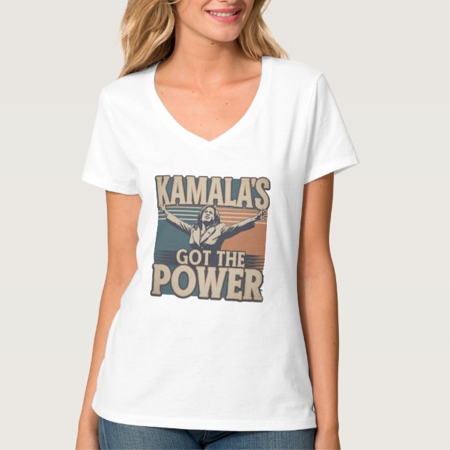 Camiseta Kamala tem a luz do V-Neck (Frente)