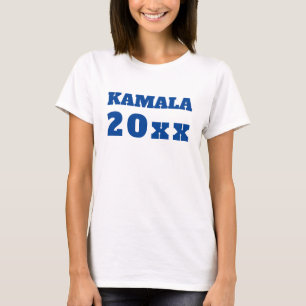 Camiseta KAMALA texto azul personalizado democrata