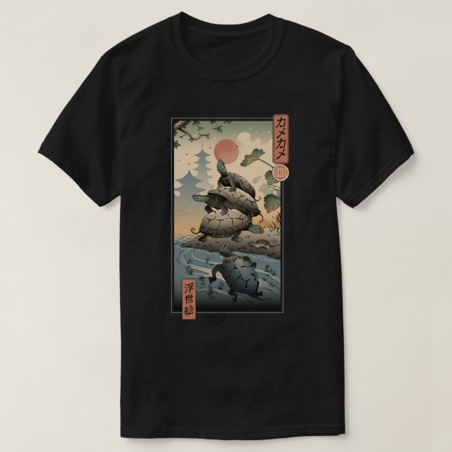 Camiseta Kame Kame Ukiyoe (Frente do Design)