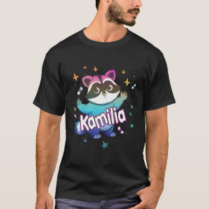 Camiseta Kamilia Adorable Name Com Raccoon
