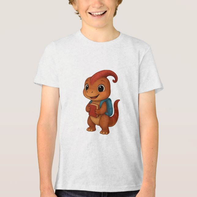 Camiseta Kammli geht zur Schule – Dino mit Rucksack (Frente)