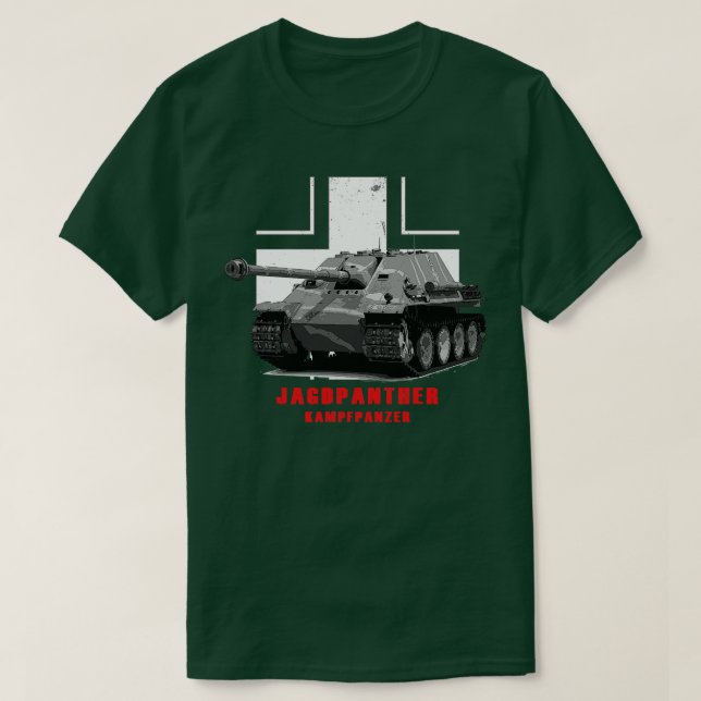 Camiseta Kampfpanzer Jagdpanther tanque militar WW2 (Frente do Design)