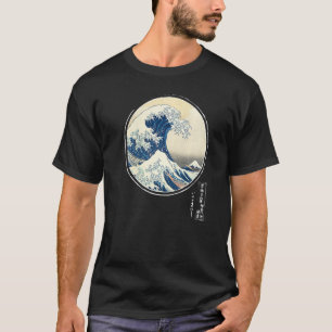 Camiseta Kanagawa Japonês Autêntico da Antiga Escola O Exce
