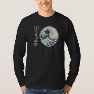 Camiseta Kanagawa Japonês Autêntico da Antiga Escola O Exce