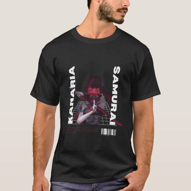 Camiseta kanaria samurai clássico (Frente)