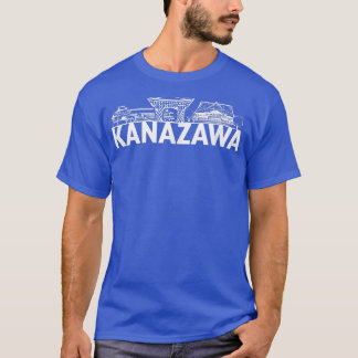 Camiseta Kanazawa Japan City Skyline Silhouette Outline Ske
