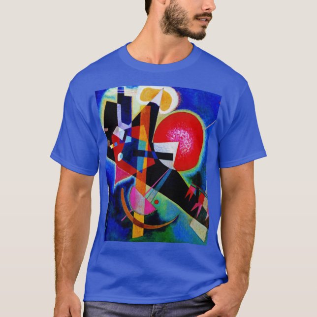 Camiseta Kandinsky em Abstrato azul pintando profundamente  (Frente)