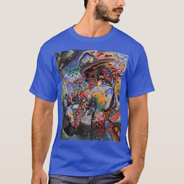 Camiseta Kandinsky Moscou I Cityscape Abstrato Deep Royal (Frente)