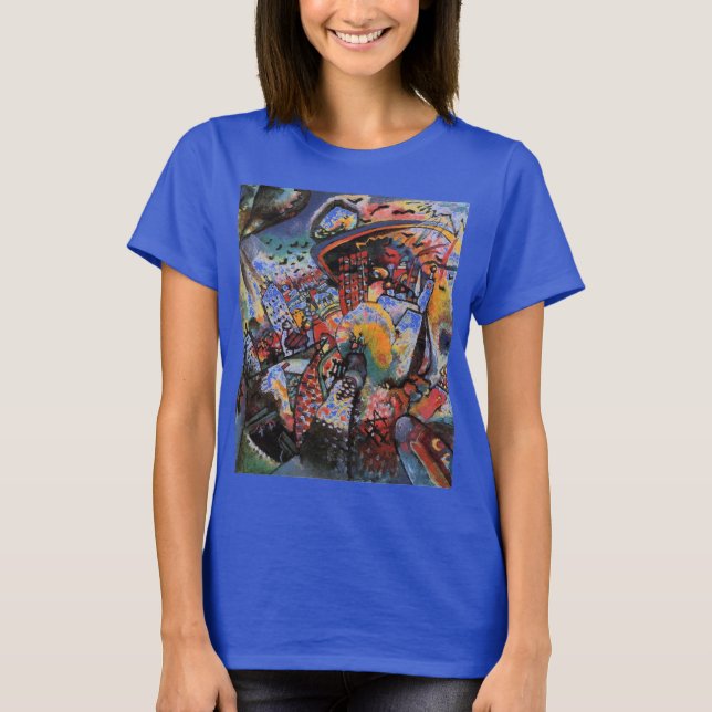 Camiseta Kandinsky Moscou I Cityscape Abstrato Deep Royal (Frente)
