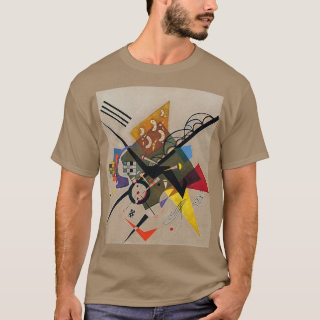 Camiseta Kandinsky Na Pintura Branca De Dois Abstrato (Frente)