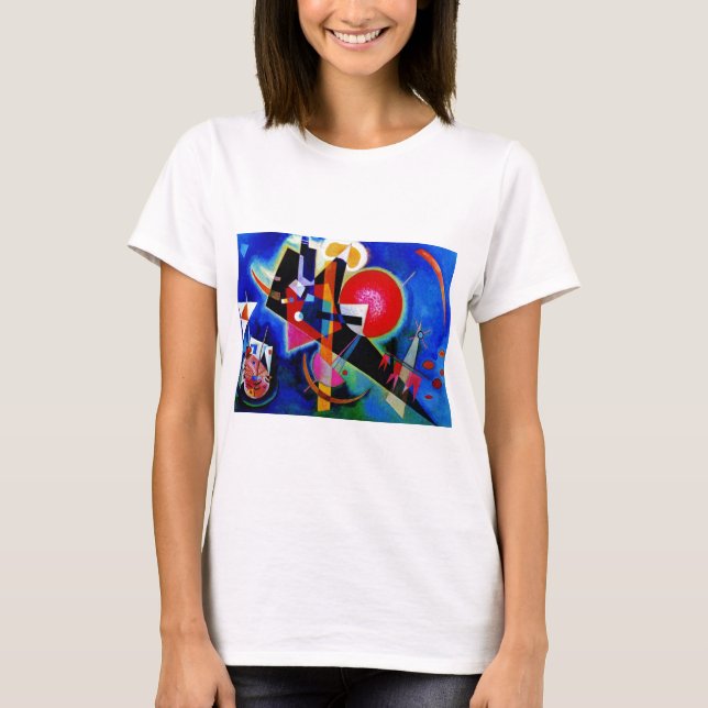 Camiseta Kandinsky na pintura de Abstrato azul (Frente)