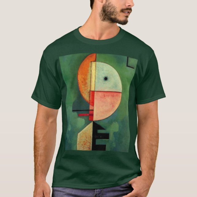 Camiseta Kandinsky para cima, Abstrato, pintando verde (Frente)