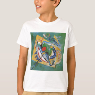 Camiseta Kandinsky Red Oval Abstrato Trabalho de arte Verde