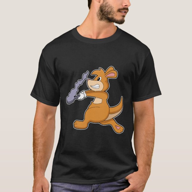 Camiseta Kangaroo as Cook with Pan (Frente)
