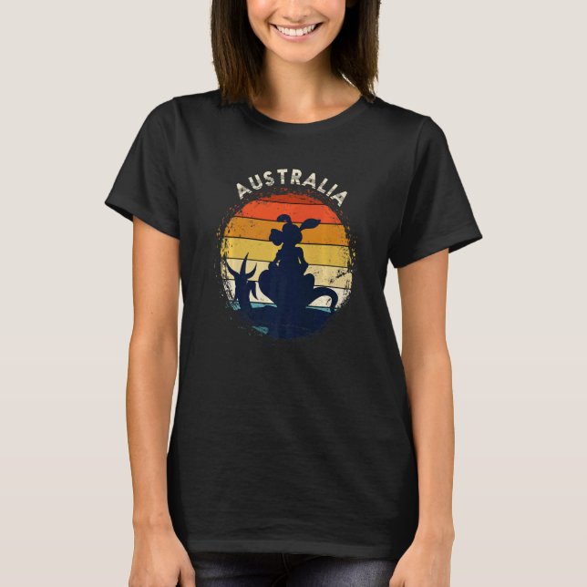 Camiseta Kangaroo Austrália Animal Aussie Retro Austrália (Frente)