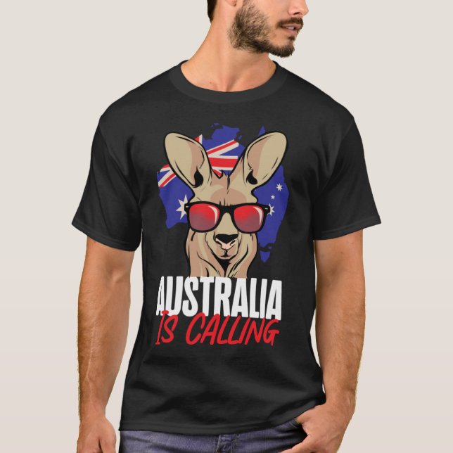 Camiseta Kangaroo Austrália Está Chamando (Frente)