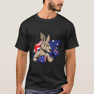 Camiseta Kangaroo Boxer Boxer Australian Flag Love Austral