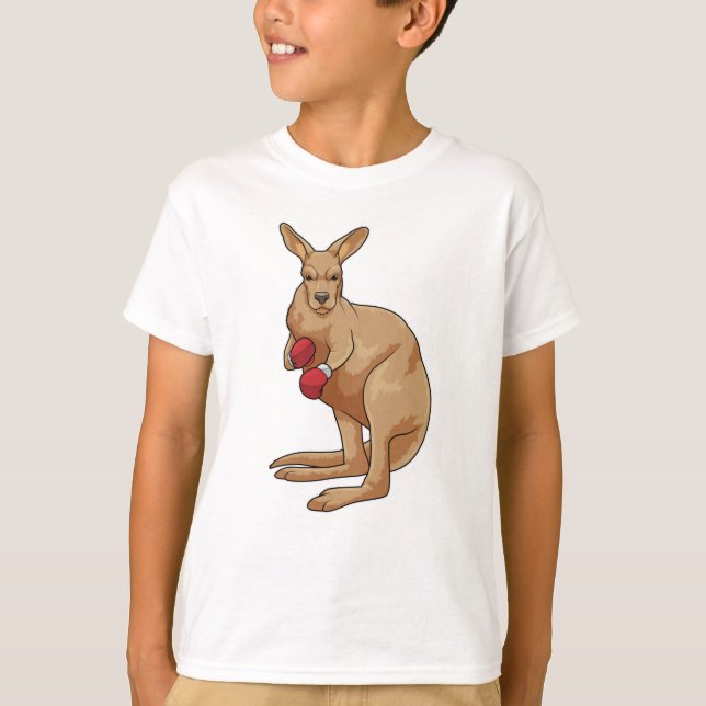 Camiseta Kangaroo como Boxer com luvas in a box (Frente)