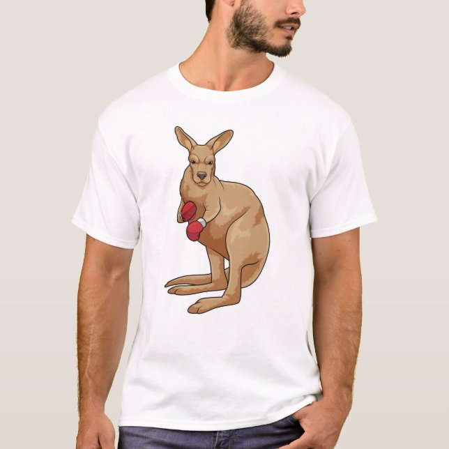 Camiseta Kangaroo como Boxer com luvas in a box (Frente)