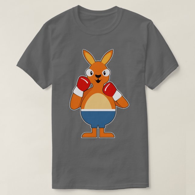 Camiseta Kangaroo como Boxer com luvas in a box 1 (Frente do Design)
