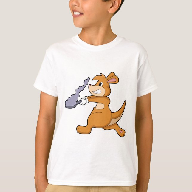 Camiseta Kangaroo como cozinheiro com Pan (Frente)