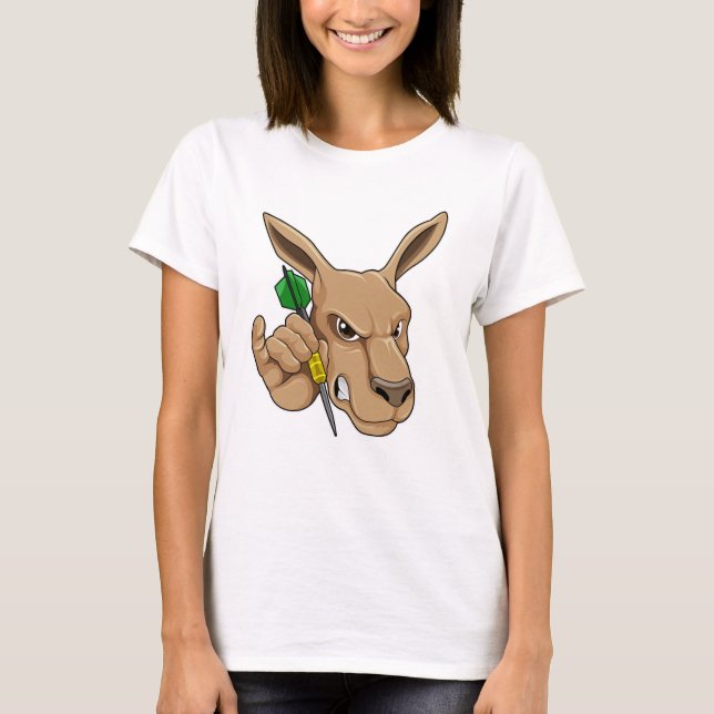 Camiseta Kangaroo como Dart player com Dart (Frente)