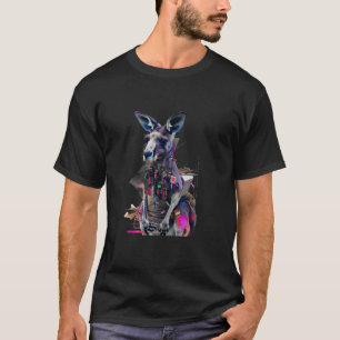 Camiseta Kangaroo Motif Amante de os animais Forest Art Wil