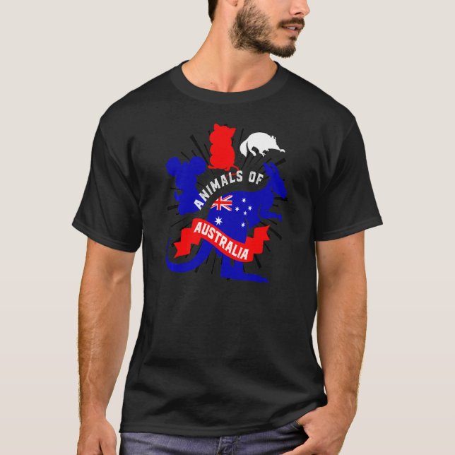 Camiseta Kangaroo Quokka Sugar Glider Koala Animais De Abus (Frente)
