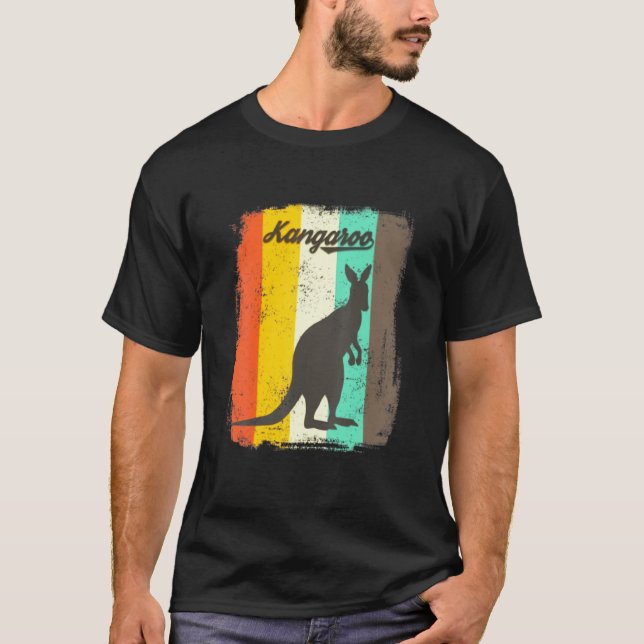 Camiseta Kangaroo Retro 70s Vintage Animal (Frente)