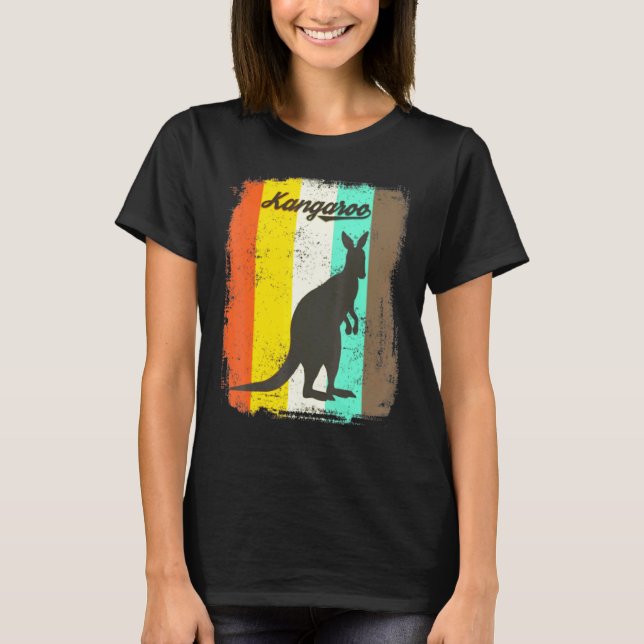 Camiseta Kangaroo Retro 70s Vintage Animal (Frente)