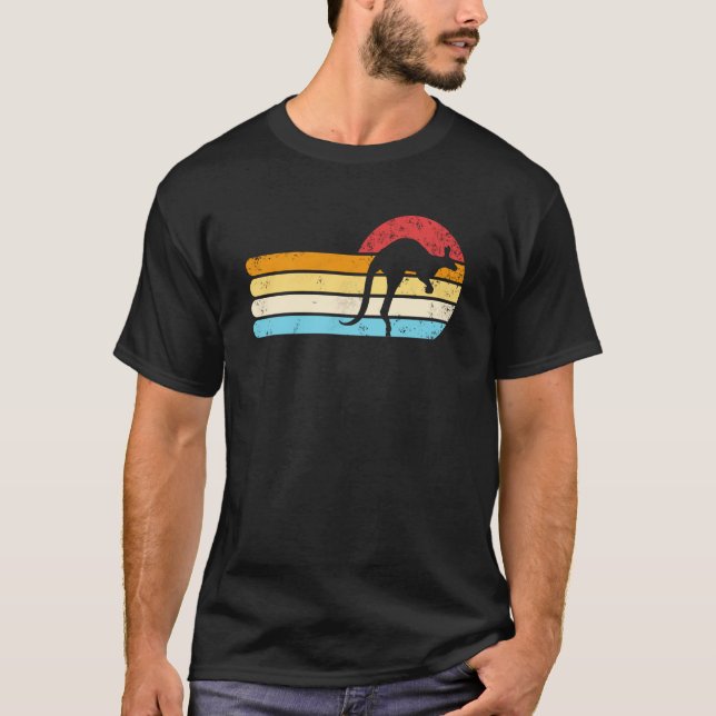 Camiseta Kangaroo Retro Sunset Aussie Austrália Kangar (Frente)