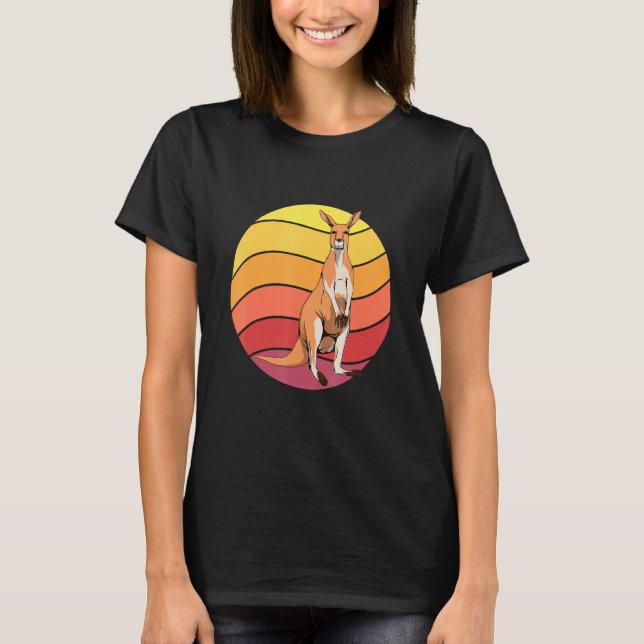 Camiseta Kangaroo Retro Sunset Kangaroo Art Kangaroos (Frente)