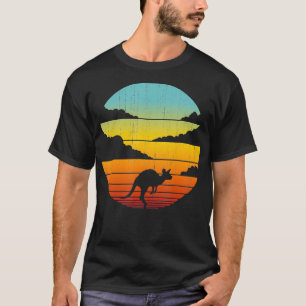 Camiseta Kangaroo Retro Vintage 60s 70s Sunset Mammal Anima