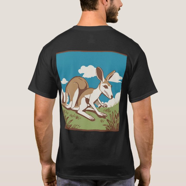 Camiseta Kangaroo Silhouette Design (Verso)