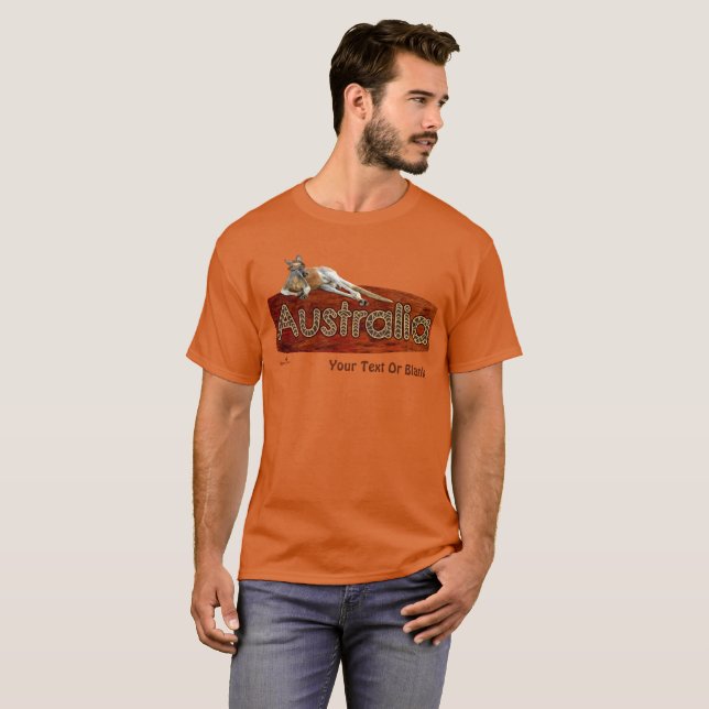 Camiseta Kangaroo Vermelho No Chapéu De Slouch (Frente Completa)