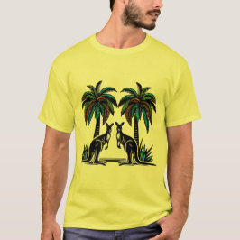 Camiseta Kängurus unter Palmen in Australien