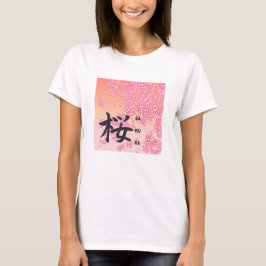 Camiseta Kanji Calliografia Sakura