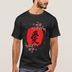 Camiseta Kanji Cherry Blossom Tokio Japão Natureza J