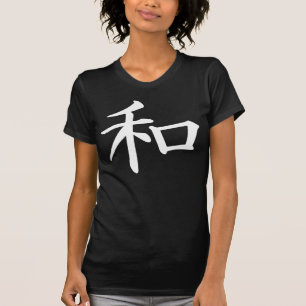 Camiseta Kanji do japonês da paz