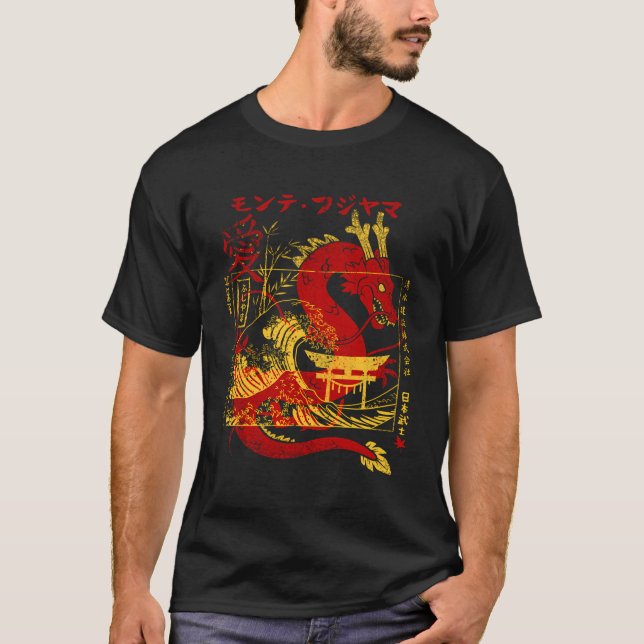 Camiseta Kanji Dragon Com Torii Japonês (Frente)