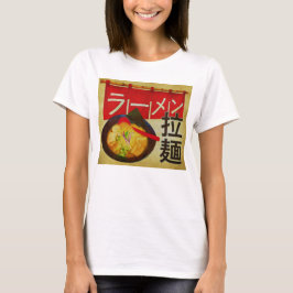 Camiseta Kanji japonês e Katakana Ramen
