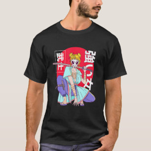 Camiseta Kanji Japonês Samurai Ninja Rapariga Design