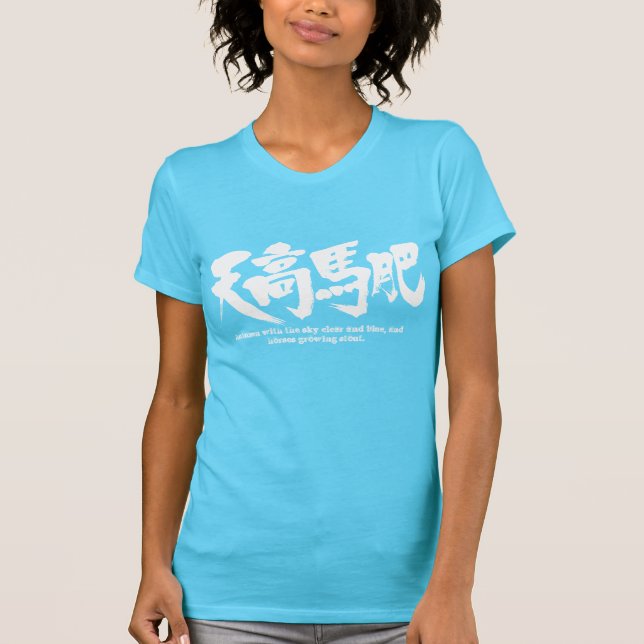 Camiseta [Kanji] Outono com o céu limpo e azul, e ho (Frente)