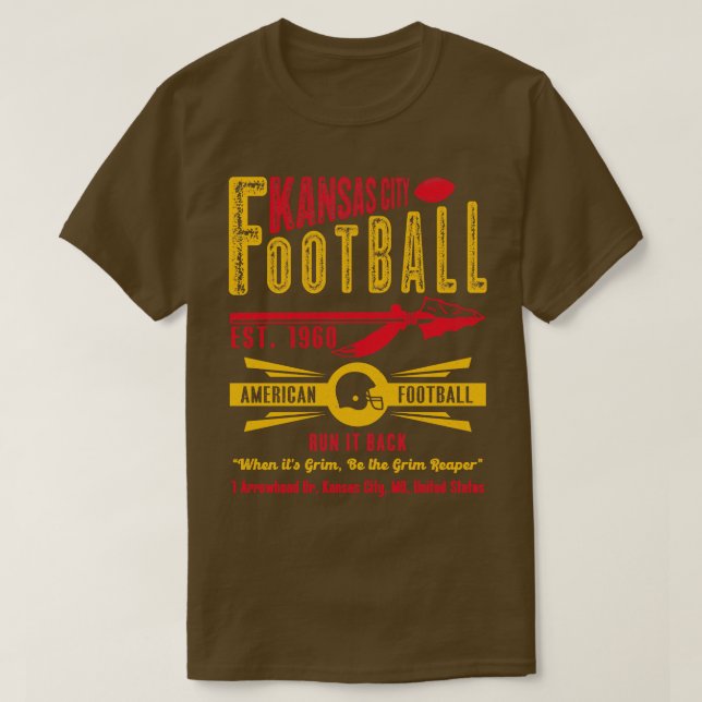 Camiseta Kansas City Est 1960 Arrow Vintage Look (Frente do Design)