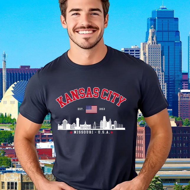 Camiseta Kansas City Modern Skyline Souvenir (Criador carregado)