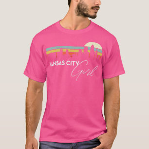 Camiseta Kansas City Retro Sunset City Skyline Souveni