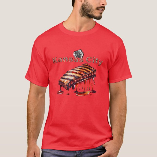 Camiseta Kansas City - Ribes de CHURRASCO e Chefe Indiano (Frente)