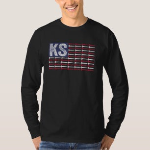 Camiseta Kansas Estado Nativo Ks Bandeira Americana Patriót
