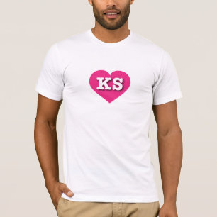 Camiseta Kansas Hot Pink Heart - Big Love